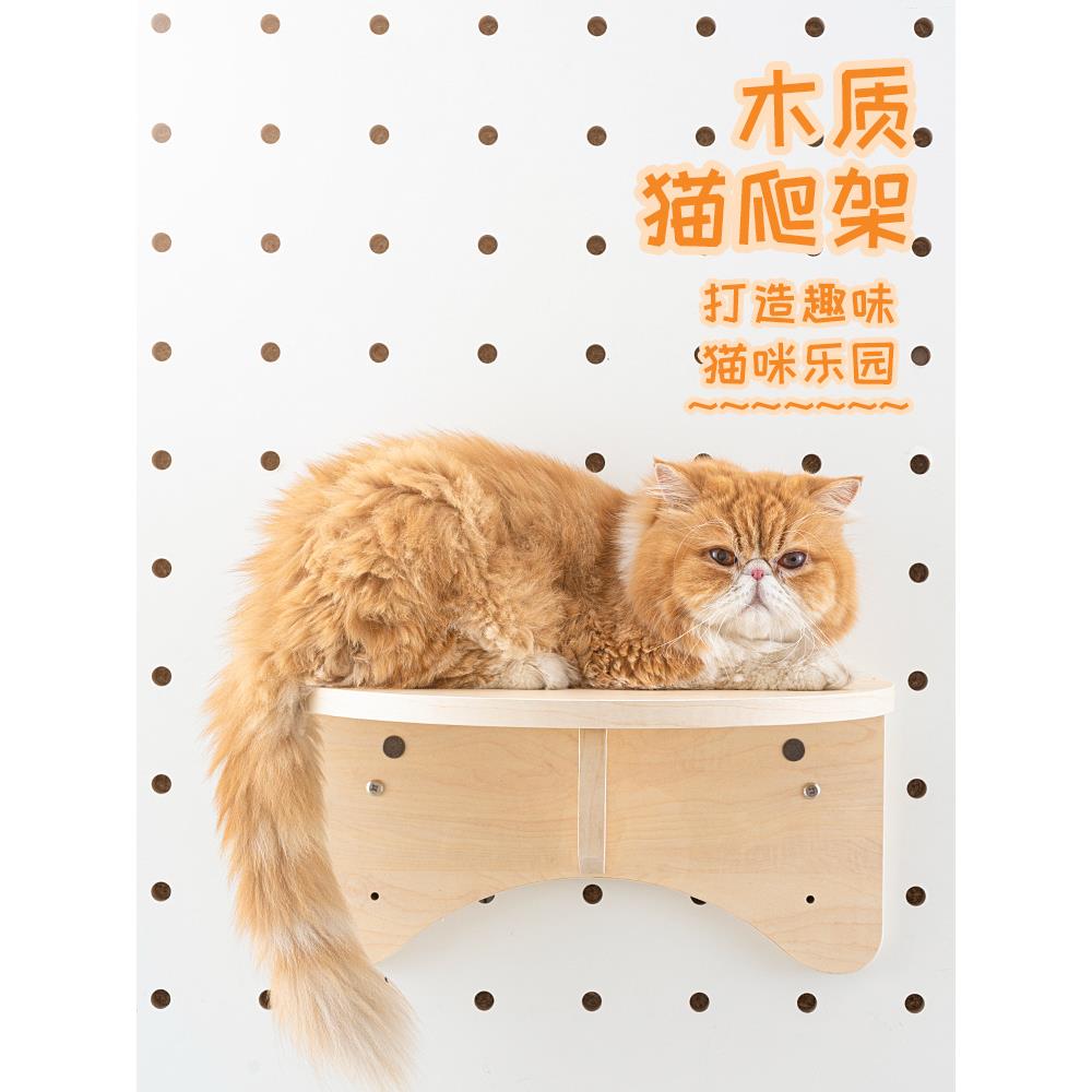 15mm洞洞板配件猫爬架 墙上壁挂免打孔家用木制猫家具图片