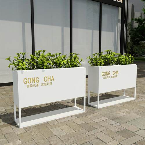 咖啡厅户外铁艺花箱餐厅饮料店外摆隔断围栏花槽商业场所花盆花坛