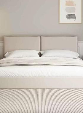 奶油风豆腐块床双人床baxter科技布大床主卧现代简约1.8米皮床