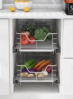 拉450300尺寸小深柜拉篮48蓝平蓝350橱柜厨房平篮浅柜400加厚三层