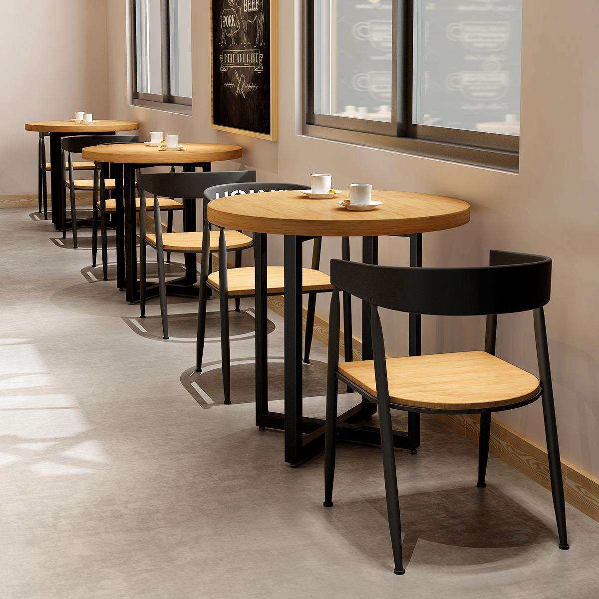 现代简约铁艺实木小圆桌子餐饮店洽谈室休息区圆形餐桌椅组合1022,模玩/动漫/周边/娃圈三坑/桌游,模型制作工具/辅料耗材,淘宝优惠券,粉丝福利购,淘宝优惠卷