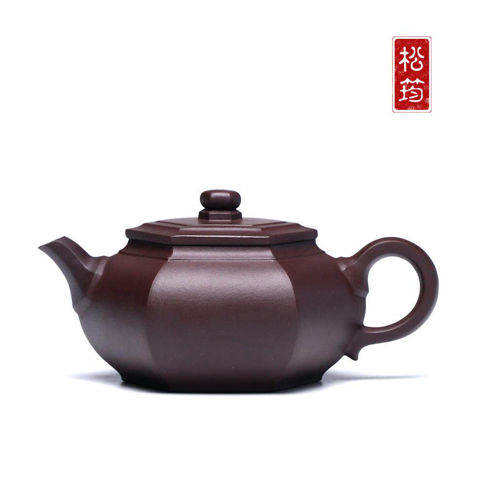 宜兴厂家紫砂壶名家纯全手工原矿老紫泥大彬六方大茶壶茶具320cc