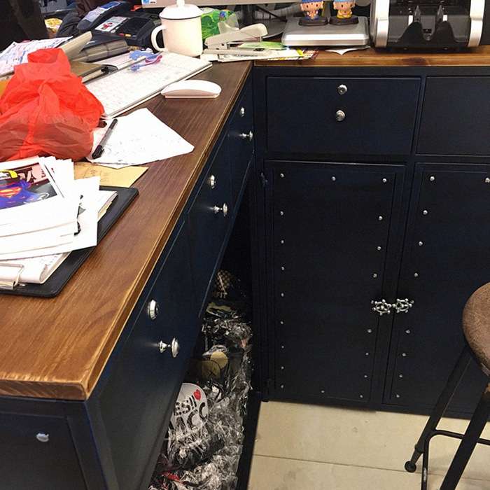 工业风复古铁艺咖啡厅西餐厅酒吧服装店超市收银台吧台接待台柜台