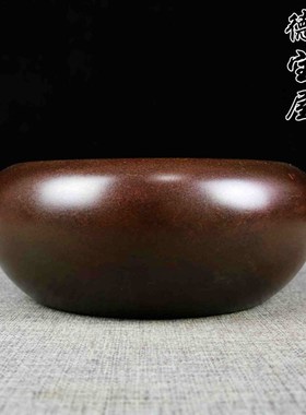 铜纯茶洗大号笔洗家用水洗水盂特大装洗茶皿盆的器杯功夫茶具配件