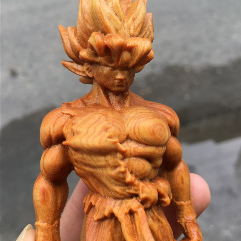 小叶黄杨木崖柏七龙珠摆件龙珠超级赛亚人公仔实木雕漫画手把玩件