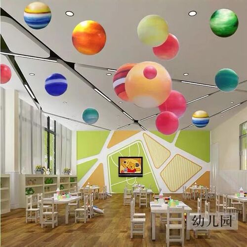 橱窗装饰星空九吊饰商场DP点布置球大行星挂庆婚饰舞台道具泡沫球