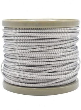 万尊304不锈钢包塑涂塑钢丝绳6mm*10m白色透明包胶