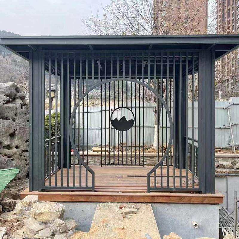 新中式铝合金 铝艺金属凉亭 户外公园休息乘凉亭别墅庭院遮阳凉亭