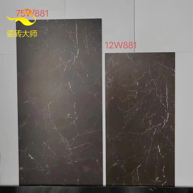 广东瓷砖咖啡色哑光客厅地砖600x1200防滑卧室地板砖厨卫墙砖1500