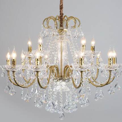 新款法式水晶灯轻奢大气客厅餐厅LED灯美式复古黑色卧室书房吊灯