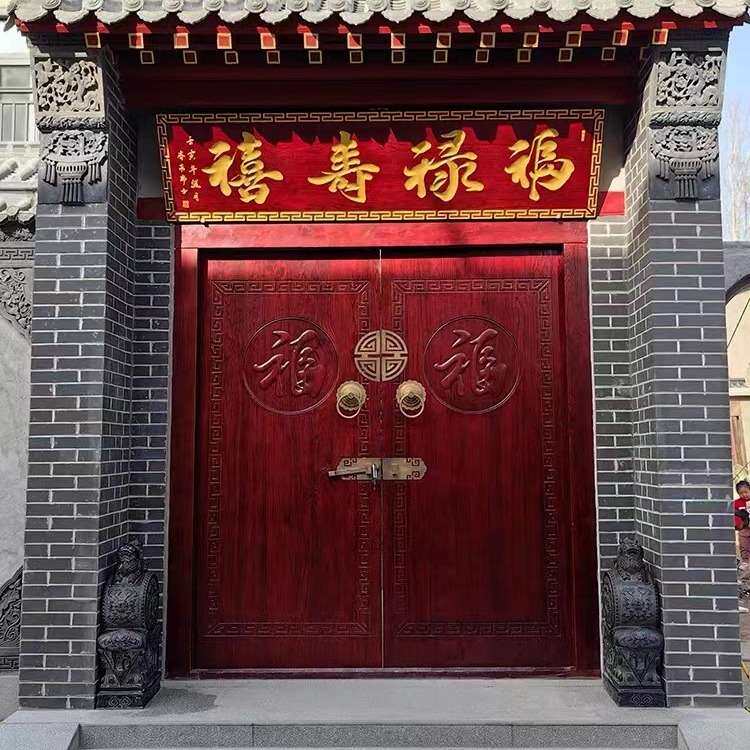 复古老榆木大门老式酒店祠堂进户双开门多款实木庭院民宿仿古大门