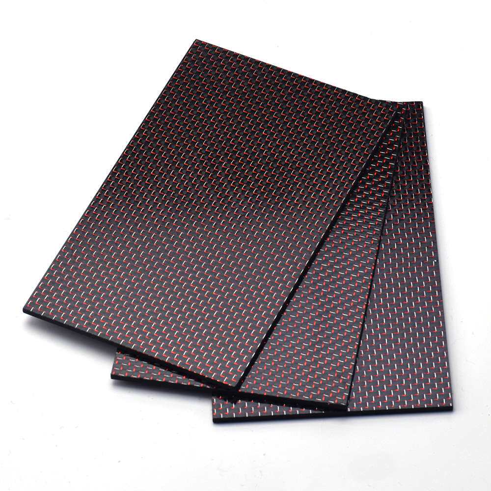 165x300mm 厚度0.25-10mm 高强度3K全碳平纹亮光哑光彩色碳纤维板
