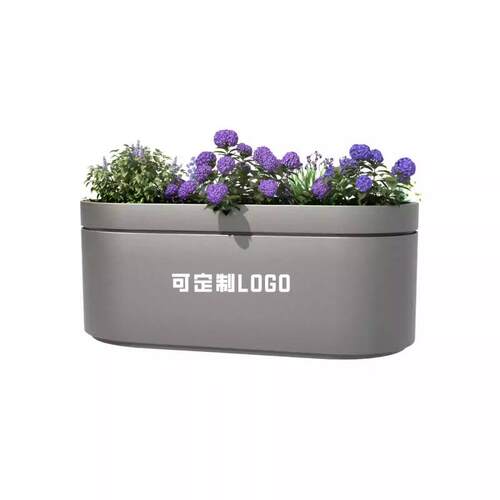 QX户外不锈钢定制花箱室外种植箱长方形商业街街道外摆隔断铁艺