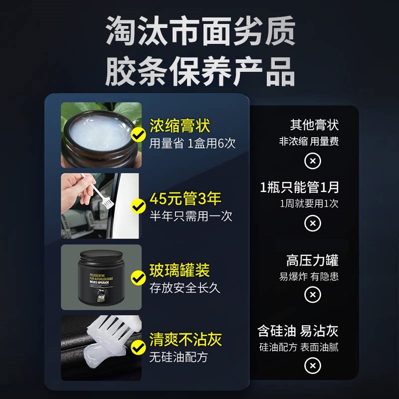 汽车复胶条保养剂门窗上封条润滑养护密光膏老化修橡消除异响软化