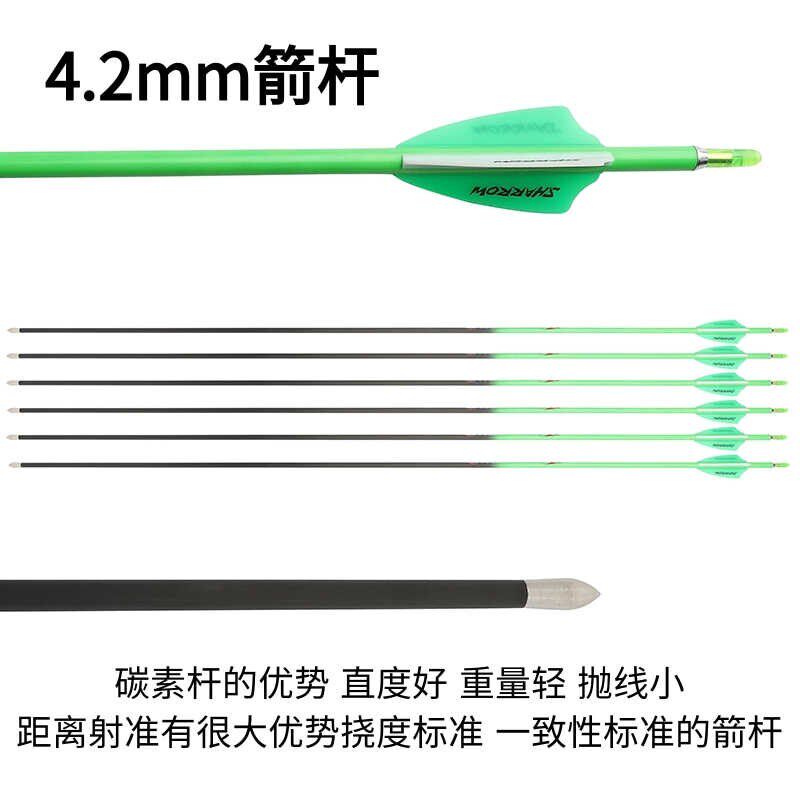 反曲弓4.2mm纯箭素碳复合弓运赛纤维箭训练用箭射击比动纯碳箭支