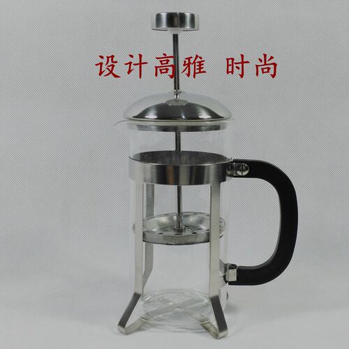 出口法压壶 不锈钢咖啡壶 家用法式冲茶器 玻璃过滤杯送量勺