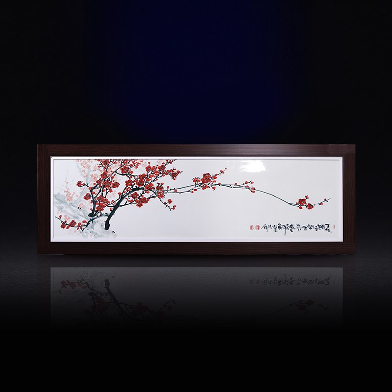 梅德镇陶瓷瓷板手名师画绘景花现代卧室客厅挂画装饰画有框画壁画