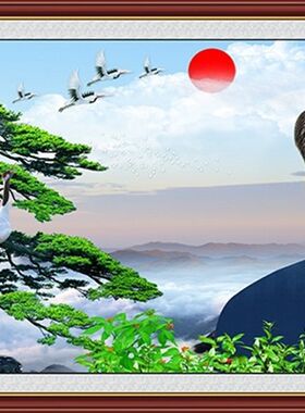现代中堂壁画伟人墙画办公室万里长城画大厅客背景墙装饰画