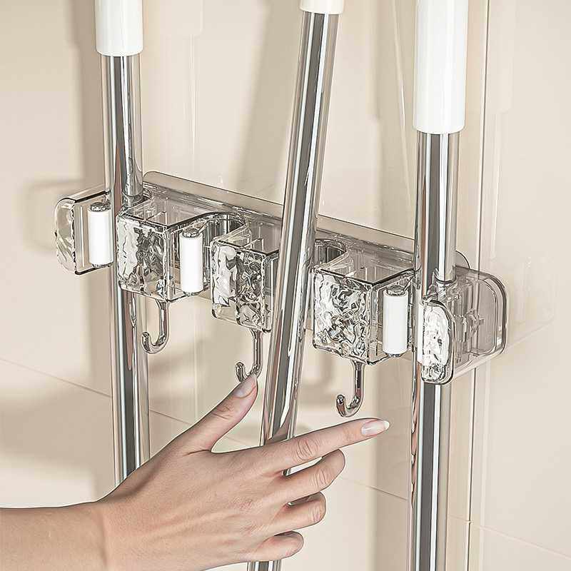 轻奢浴室拖把挂钩挂架新款免打孔壁挂卫生间拖布收纳架卡扣拖把夹,家庭/个人清洁工具,粘钩,淘宝优惠券,粉丝福利购,淘宝优惠卷