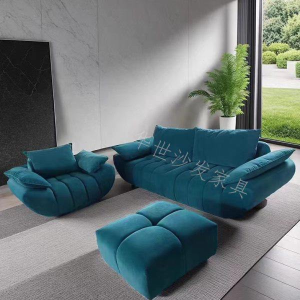 新款复古奶油风布艺沙发客厅法式小户型简约现代直排帆船泡芙沙发,住宅家具,布艺沙发,淘宝优惠券,粉丝福利购,淘宝优惠卷