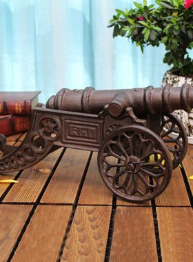 复古怀旧创意个性铸铁工艺品铁质大炮家居酒店会所装饰摆件