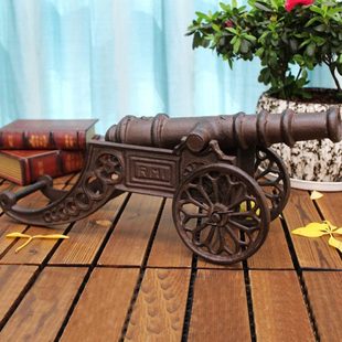 复古怀旧创意个性铸铁工艺品铁质大炮家居酒店会所装饰摆件