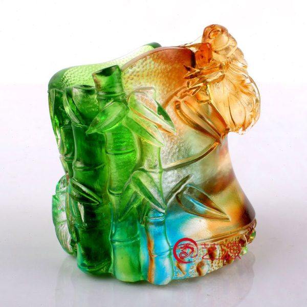 琉璃摆件创意商务办公家居饰品知足笔筒客户朋友同事生日礼品礼物