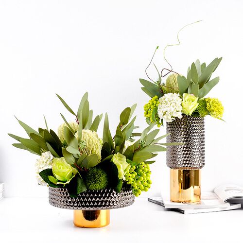 样板间花艺摆件客厅插花假花售楼处摆设仿真花装饰品摆放绢花高端