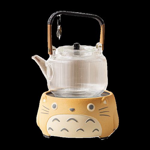 龙猫围炉煮茶家用室内电陶炉煮茶器全套烤茶炉玻璃养生花茶煮茶壶