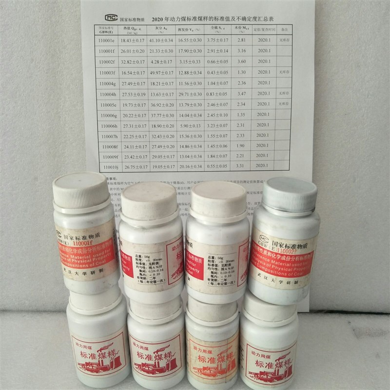 标准煤样-煤炭化验校正电力动汉煤国家标准物质GBW武厂大学研制E