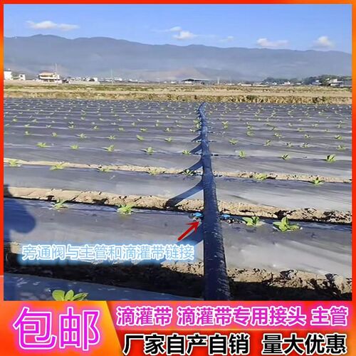 16贴片滴灌带灌滴旁通阀头接管配件滴水管农用水带软带旁通开关