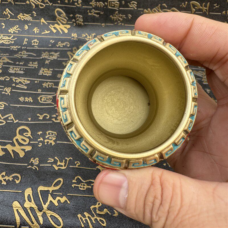 道用家黄手五雷杯太极杯铜工彩绘云纹五雷杯子净水杯供水杯法水杯