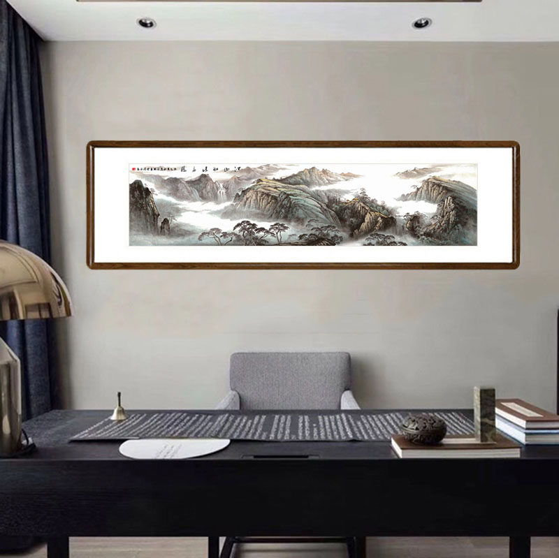 谢涛江山如此多娇国画客厅沙发背景墙装饰画办公室聚宝盆山水壁画