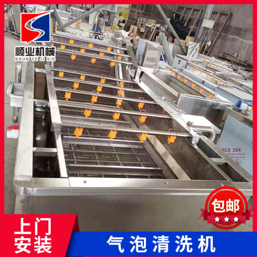 全自动果蔬清洗机 毛豆秋葵气泡清洗机 连续式果蔬清洗机