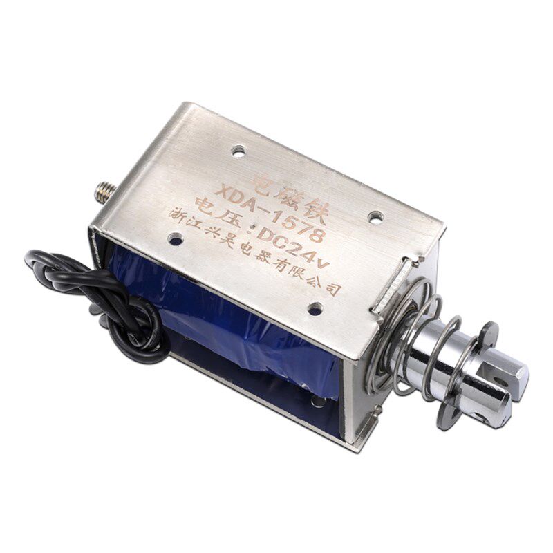 -1578吸入式推拉式吸穿直流电磁铁12V24惯V力5公斤行程20mm