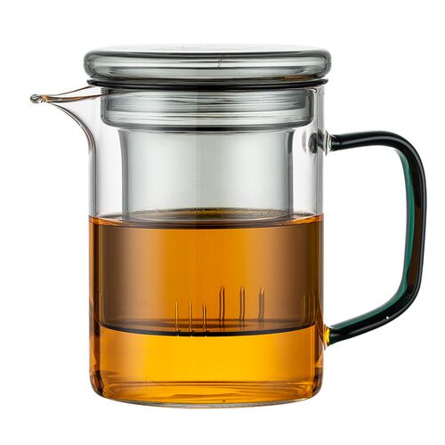 全玻璃泡茶壶器家用茶水分离耐高温泡茶杯办公室单壶花绿茶公道杯
