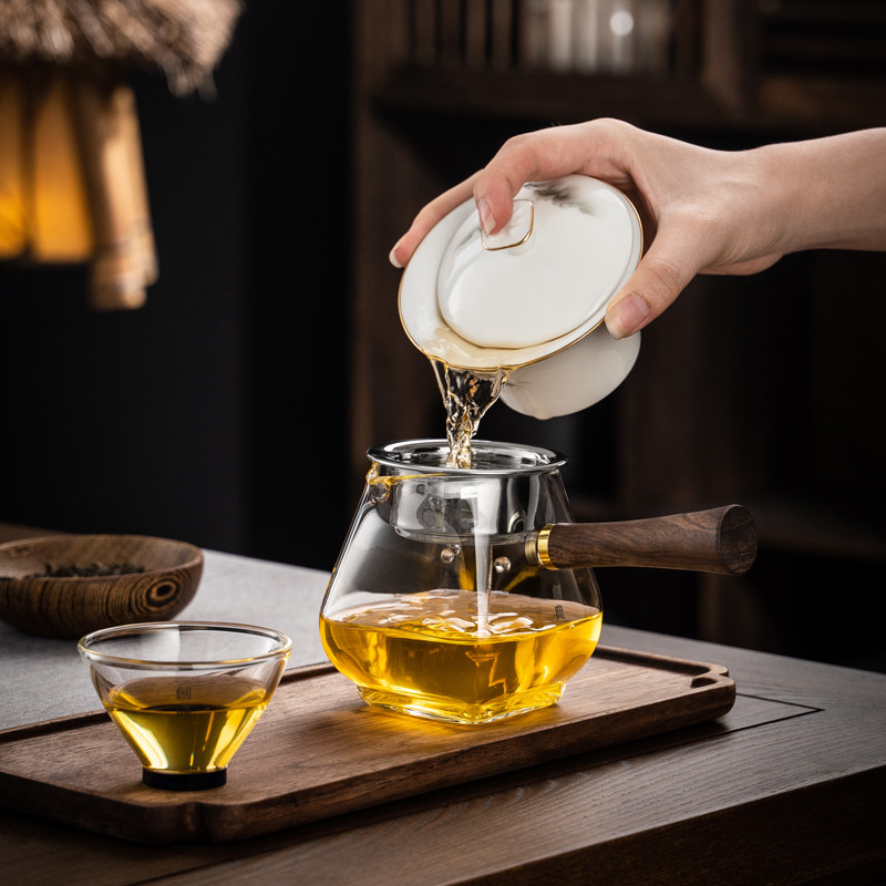 好茗茶玻璃厚道杯加公耐热功夫茶具四方公杯天漏分茶器茶海可加热