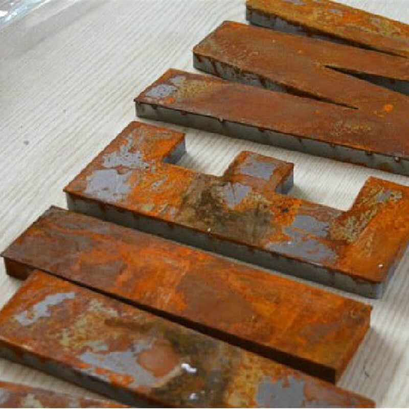 仿锈字 铁皮生锈仿艺字 古术生锈门头招牌背仿锈 发光字 生锈灯箱
