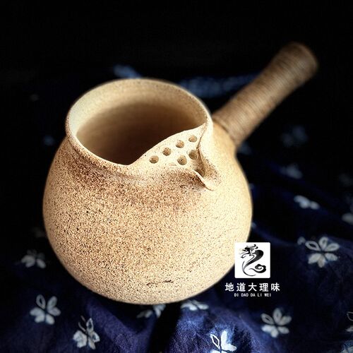 土陶罐云南大理白族茶产手工柴烧侧把围茶粗陶烤炉煮茶壶冲花特罐