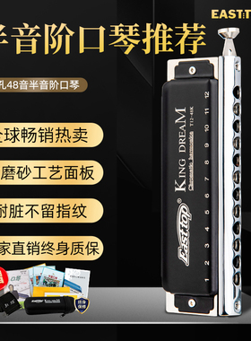 东方鼎金色梦想者12孔半音阶口琴专业演奏初学练习C调T1248K