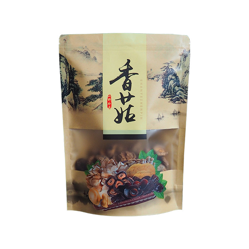 二两半斤装袋皮纸香菇自封口包装牛子木斤黑一耳自立拉链袋加厚
