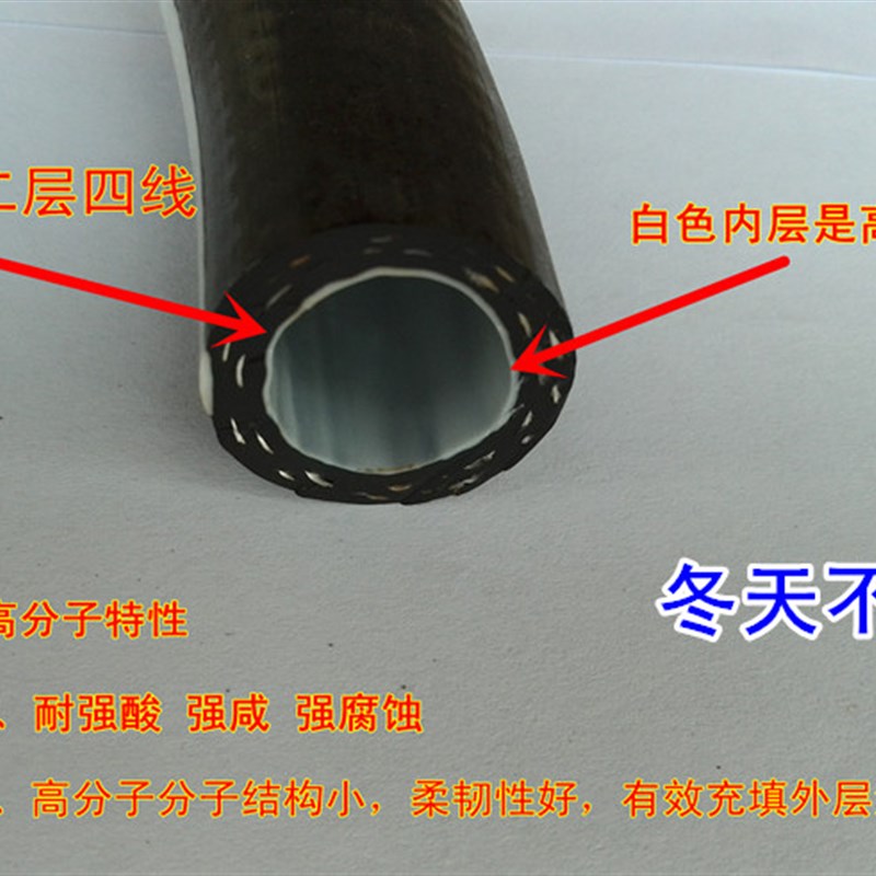 黑色PVC高压软管风镐气管风炮管浇花洗车工业水管4 6 8分1寸管