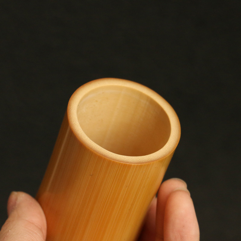 精品纯手工精天磨然老玉竹虫竹筒DIY茶叶小罐子竹节罐竹雕小笔筒