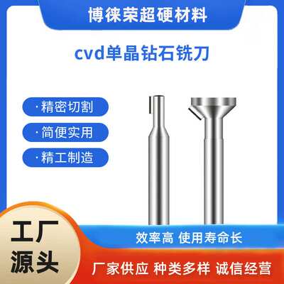 河南博徕荣CVD金刚石单晶钻石铣刀高光刀镜面倒角 来图样加工