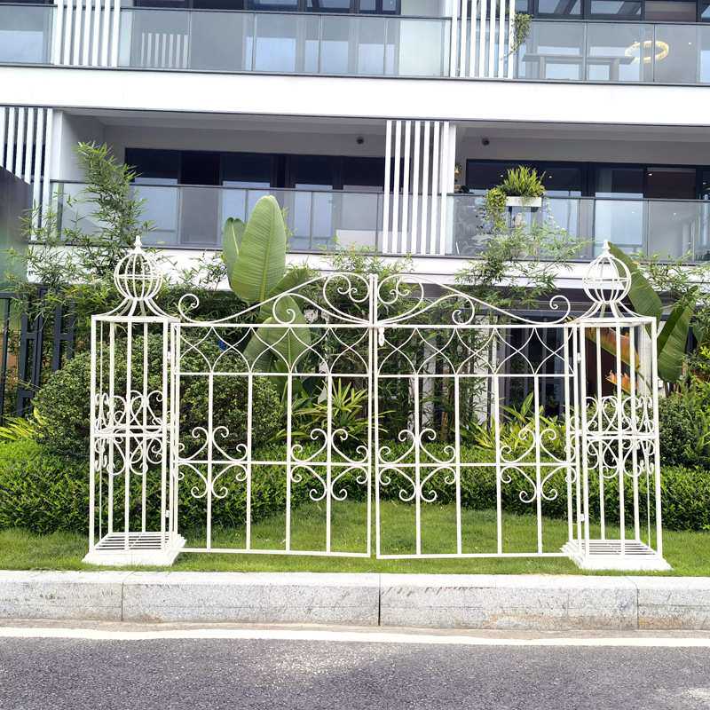 欧式铁艺大门户外铁门豪华别墅庭院门入户门婚庆装饰门拱形门