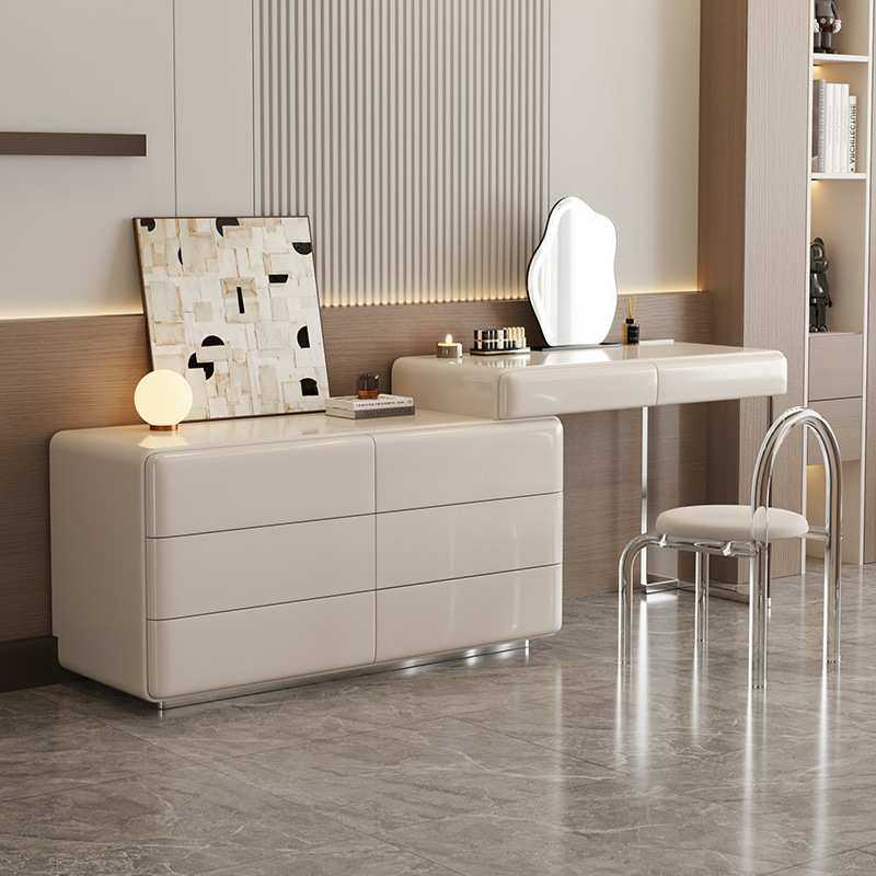 奶油风梳妆台斗柜一体卧室现代简约床尾柜意式极简转角式化妆台桌,3C数码配件,摄像机配件,淘宝优惠券,粉丝福利购,淘宝优惠卷