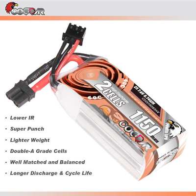 鹰氪CODDAR 1150MAH 2S 7.6V 60C HV长续航航模穿越机锂电池LIPO