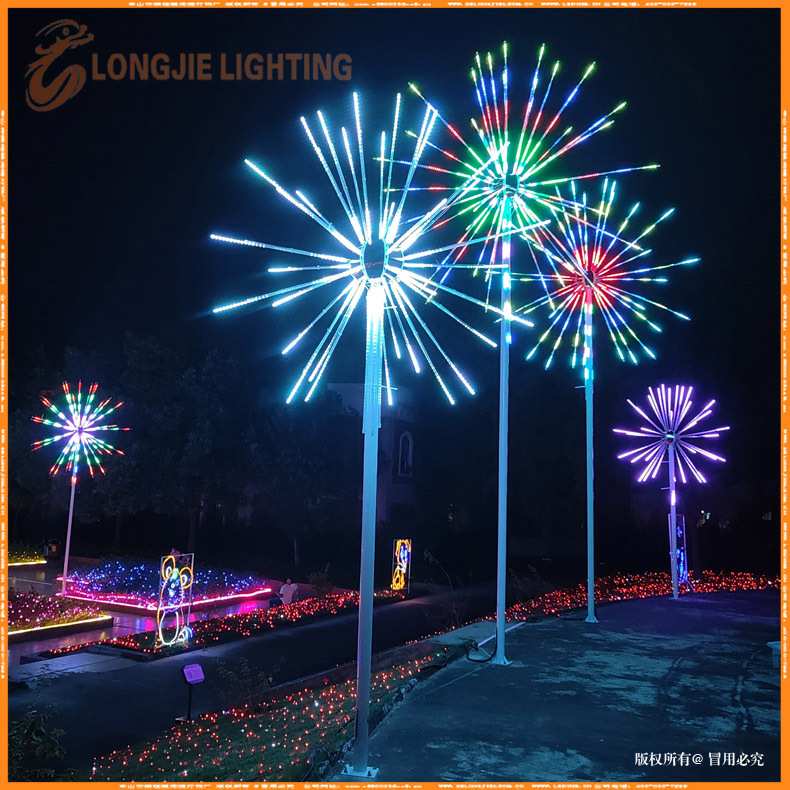 高7.5米 宽4.5米48支 DMX512 LED数码烟花灯 3D RGB数码烟花灯景
