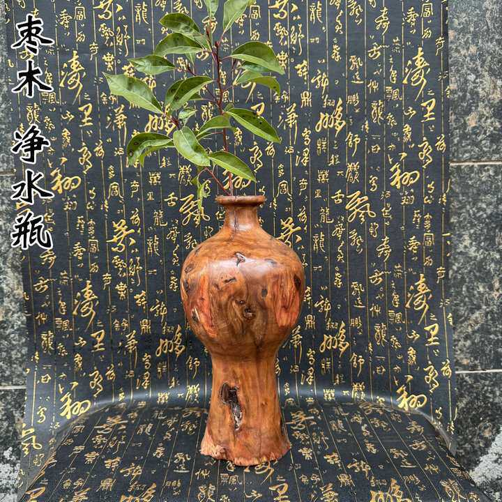 天然枣木禅意中式家居雷击木雕玄关摆件空心朽木实木花瓶软装