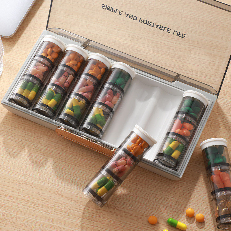 可连接分装盒随身便携食品级密封防潮一周小号收纳片胶囊小盒图片